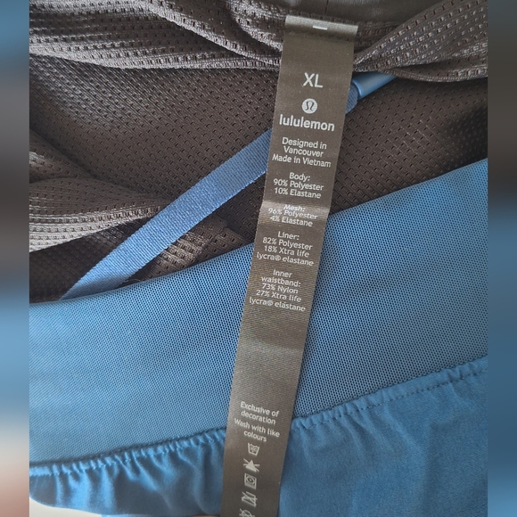 Lululemon Lined Breathe Blue Athletic Men's Shorts Two Toned Size XL - Picture 10 of 11